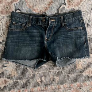 Dark wash denim shorts